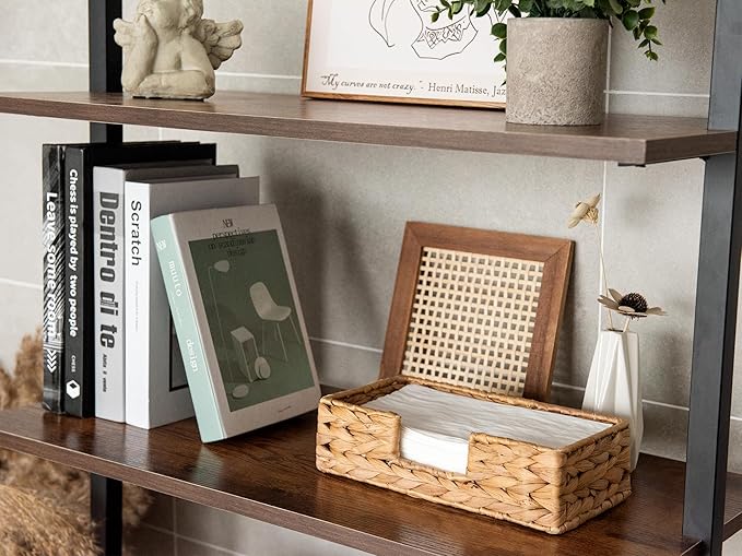 StorageWorks Water Hyacinth Napkin Holder for Bathroom, Wicker Napkin Baskets for Bathroom, Guest Towel Holder, 9 ¾"L x 5"W x 2 ¾"H, 1 Pack