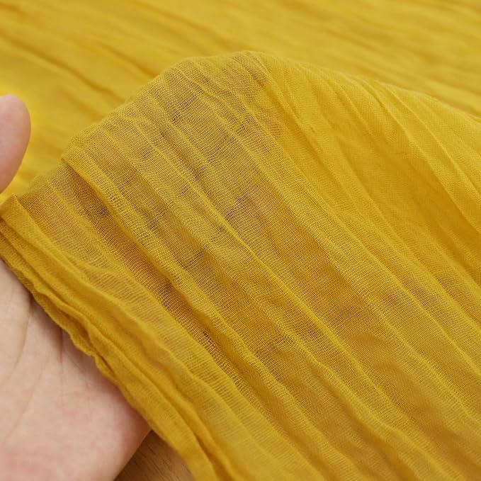 FUHSY 10 Pack 10FT Cheesecloth Table Runner Gold Gauze Fabric 35x120 Inches Farmhouse Linen Table Runner Cheese Cloths Runners for Tables Romantic Rustic Gazue Cheese Cloth Boho Decor for Wedding