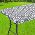 Smiry Rectangle Table Cloth Cover, Waterproof Elastic Fitted Picnic Tablecloth for 5 Foot Tables, Wipeable Flannel Backed Vinyl Tablecloths for Camping, Dining, Outdoor (Grey, 30" x 60")