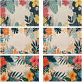 Tropical Floral 12x18 Inch Placemats Set of 6 - Orange Waterproof, Non-Slip & Washable Table Mats for Kitchen & Dining Table Placemats