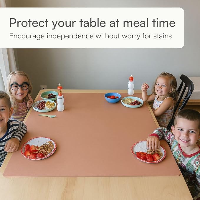 Table Craft Mat to Protect Dining Table, 38"x39.4" Craft Mess mat Great for Childrens Crafts and Play Protect Your Furniture from Spills and Mess Easy to Clean, Heat Resistant (Terracotta, 38" 39.4")
