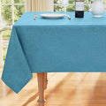 Smiry Rectangle Faux Linen Table Cloth, Waterproof Burlap Fabric Tablecloth, Washable Decorative Farmhouse Table Covers for Kitchen, Dining, Parties, 60x120, Teal