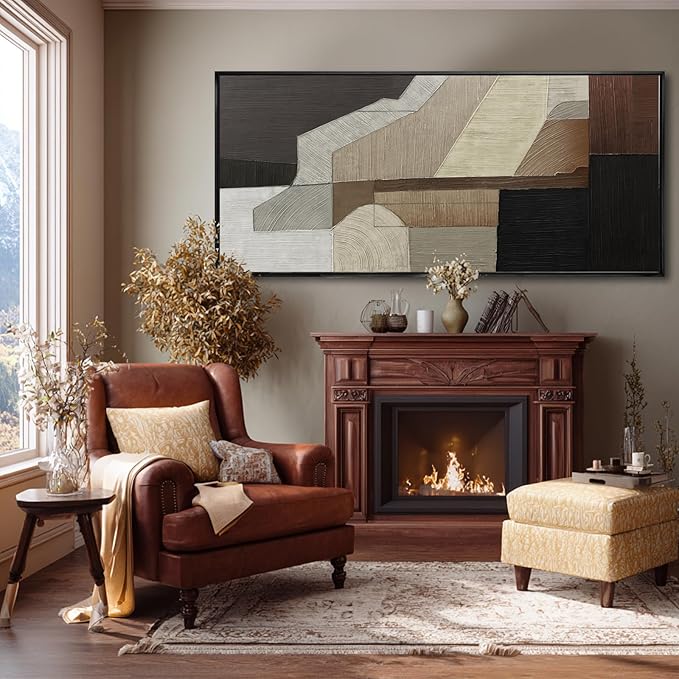VAYIMDH Textured Wall Paintings Vintage Wall Decor Abstract Canvas Art 32"x70" Artwork for Office Decorations for Dining Room Area