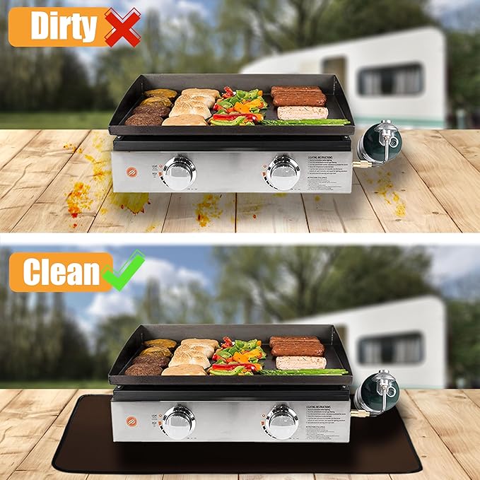 Coffee 15x18 Inch Heat Resistant Mat for Outdoor Grill Table & Blackstone Griddle BBQ, Air Fryer & Indoor Fireplace Protection (0.04 In Thickness)