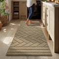Kitchen Rugs,24" x 59" Non Slip Kitchen Mats for Floor-Thick Stain Resistant Kitchen Floor Mat Runner Carpet for Hallways Entryway Laundry Room Washable(Tan)