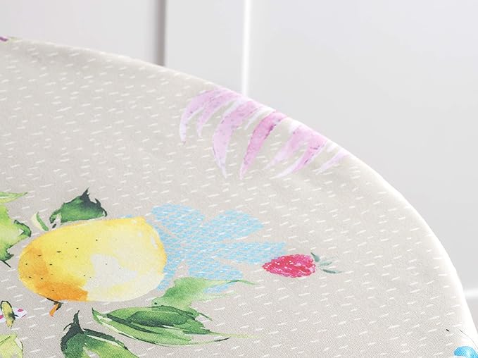 Maison d' Hermine Table Cloth Round Table 100% Cotton 63 Round Inches Tablecloth Reusable Decorative for Dining Room Farmhouse Home Valentines Day Decorations Spring Summer - Jardin D'Ete - Fog