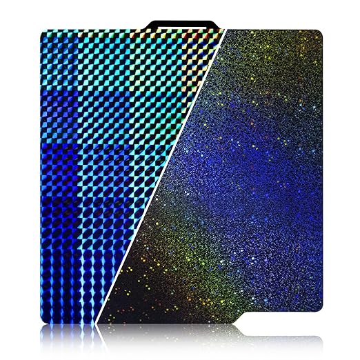 IdeaFormer Double Sided PEY H1H Build Plate for Bambu Lab A1/X1/X1C/X1E/P1P/P1S,Smooth Rainbow Starry PEY+Phantom H1H Spring Steel Bed Plate Flexible Platform 257x257mm for Bambu Labs