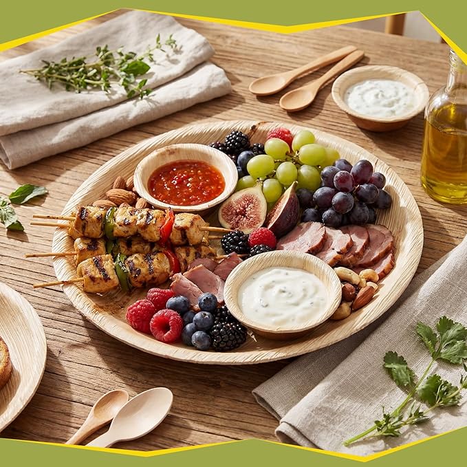 400 Pcs Small Palm Leaf Dip Bowls 2.5 Inch Disposable Palm Leaf Round Mini Dip Bowl, All Natural and Compostable Small Bamboo Plates for Dips Soy Sauce Charcuterie Board and Finger Foods