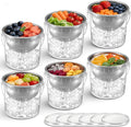 6 Set 34 oz Dip Chiller Bowl with 68 oz Ice Bowl Base with Handle, Stainless Steel Chilled Cold Serving Dish for Salads Dips Fruits Potato BBQ Outdoor Party Favor