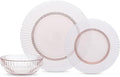 Fortessa Archie Glass 12 Piece Dinnerware Set, Service for 4, Pink