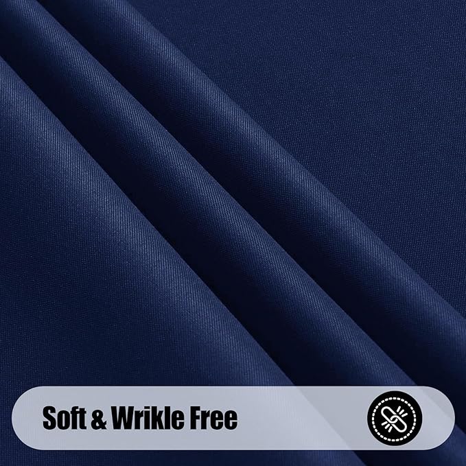 Smiry Rectangle Table Cloth, Waterproof Anti-Scratch Polyester Tablecloth, Decorative Washable Fabric Table Cover for Dining, Buffet, Parties and Outdoor, 54x78, Navy