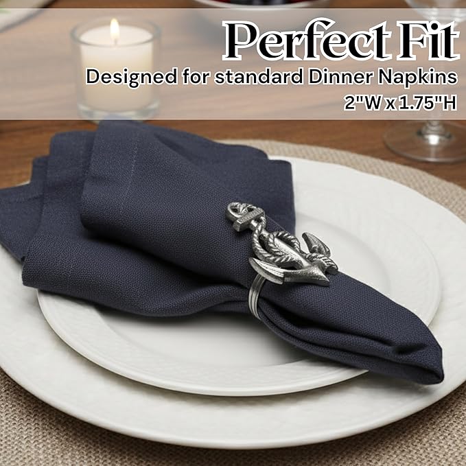 ALPHA Living HOME Silver Napkin Rings Set of 12 - Durable & Versatile, Elegant Metal Napkin Rings for Table Settings, Special Occasions, Easter Table Decor & Gift Giving Ideas Silver
