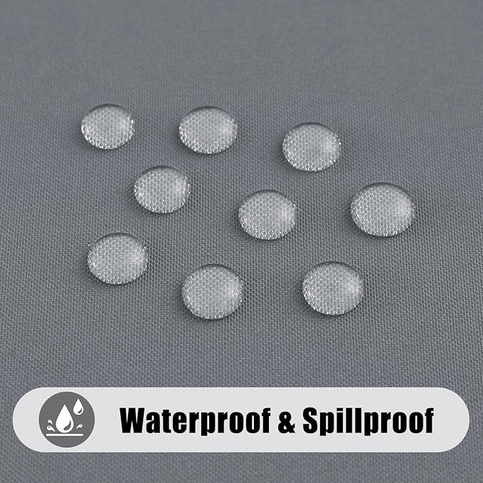 Smiry Rectangle Table Cloth, Waterproof Anti-Scratch Polyester Tablecloth, Decorative Washable Fabric Table Cover for Dining, Buffet, Parties and Outdoor, 52x70, Grey