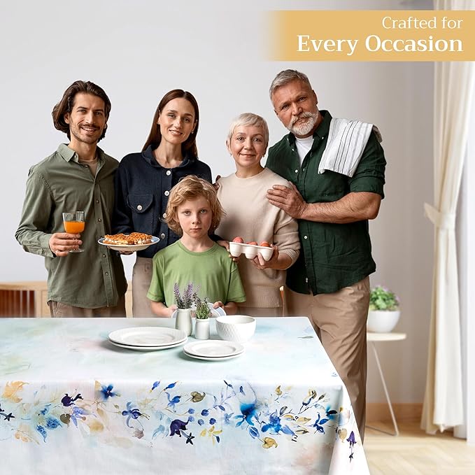 Maison d' Hermine Table Cloth Rectangle Table 100% Cotton 60 x 120 Inches Tablecloth Reusable Decorative for Dining Room Farmhouse Home Valentines Day Decorations Spring Summer - Lazy Summer Days