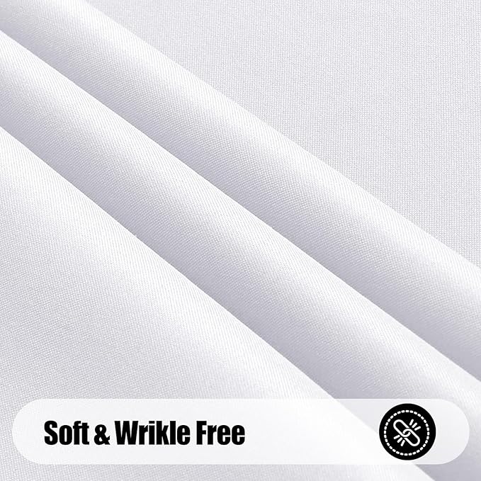 Smiry Rectangle Table Cloth, Waterproof Anti-Scratch Polyester Tablecloth, Decorative Washable Fabric Table Cover for Dining, Buffet, Parties and Outdoor, 60x120, White