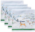 Maison d' Hermine Cloth Napkins Set of 4 100% Cotton for Thanksgiving Christmas Decorations Everyday Reusable Square Fall Napkins Cloth Washable Dinner Party (Snowy World, 20"x20")