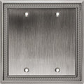 Henne Bery Sunken Pearls Heavy Duty Decorative Wall Plate Switch Plate Outlet Cover (Double Blank, Heirloom Silver)