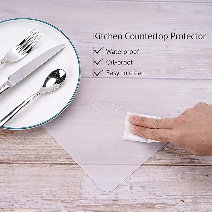 Gartful Silicone Mats for Kitchen Counter, Thicker 0.06", 25 x 17 inches Multipurpose Table Mat, Silicone Pad Desk Work Mat, Nonstick Nonskid Heat-Resistant Pad, Placemat, Semitransparent
