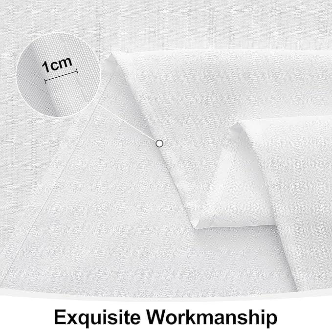 Smiry Square Table Cloth Linen Textured, Waterproof Spillproof Anti-Wrinkle Burlap Tablecloth, Washable Decorative Fabric Table Cover for Dining, Party, Banquet, 60 x 60 Inch, White