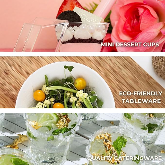 50ct Small 5.9'' Square White Sugarcane Mini Appetizer Plates | Compostable & Eco-Friendly Disposable Plates | Mini Plates for Desserts, Appetizers & Cocktails | Ideal for Parties, Buffets | CMJJ