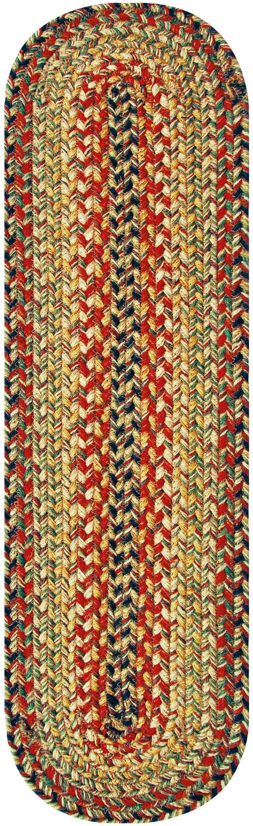 Homespice Kingston Braided Oval Table Runner, Warm Country Decor, Multicolor 11x36 - Jute Dining Table Accessories - Rich Colors, Easy to Clean, Durable and Protects Furniture
