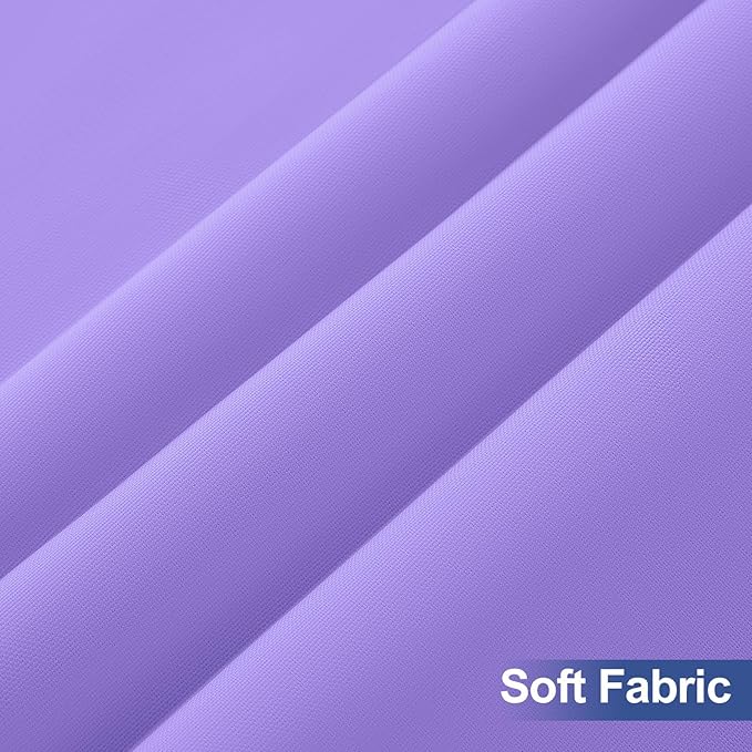 homing 2 Pack Rectangle Table Cloth, Elastic Fitted Fabric Tablecloth Fits for 8 Foot Folding Tables, Washable Table Cover for Picnic, Camping, Indoor & Outdoor (Lavender, 30" x 96")