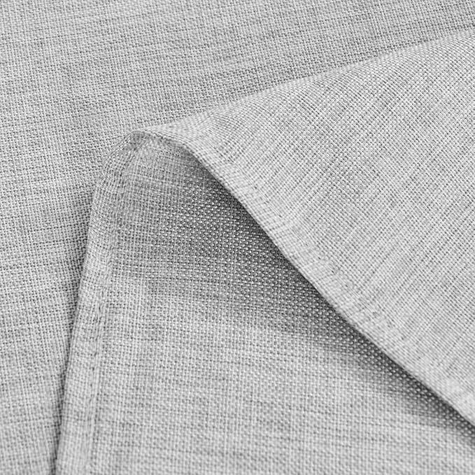 Hiasan 2 Pack Faux Linen Rectangle Tablecloth - Wrinkle and Stain Resistant Washable Table Cloth for Kitchen Dining Room Holiday Table Cover for Party Dinner, Light Grey, 54 x 120 Inch