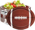 80 PCS Football Oval Paper Plates Large 11” Disposable American Rugby Sport Platters, Touch Down Boy Birthday Theme Party Heavy Duty Dish Tray for BBQ Gathering Picnic Carnival Dinner Party Tableware