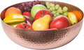 Red Co. 13" Elegant Handcrafted Hammered Round Bowl, Decorative Centerpiece, Large, Copper Finish