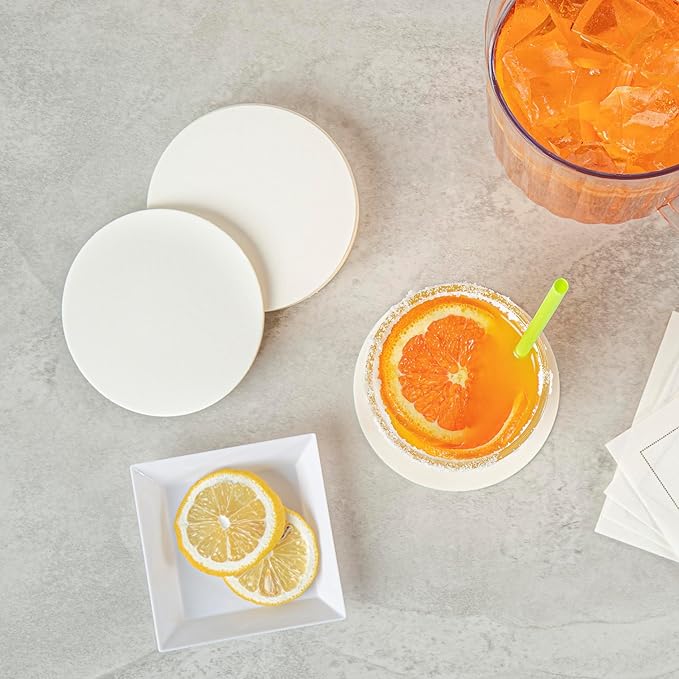 Restaurantware Paper Coasters 1000 Pack of 4 Inch Disposable Beverage Coasters Absorbent for Hot and Cold Drinks White Coffee Cup Essentials for Table Decor, Kitchen, Home Patio or Living Room