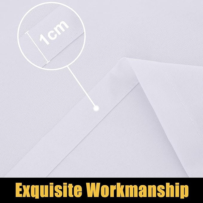 Smiry Rectangle Picnic Table Cloth, Waterproof Elastic Fitted Tablecloths for 6 Foot Tables, Washable Polyester Table Cover for Camping, Indoor and Outdoor (White, 36"x72")