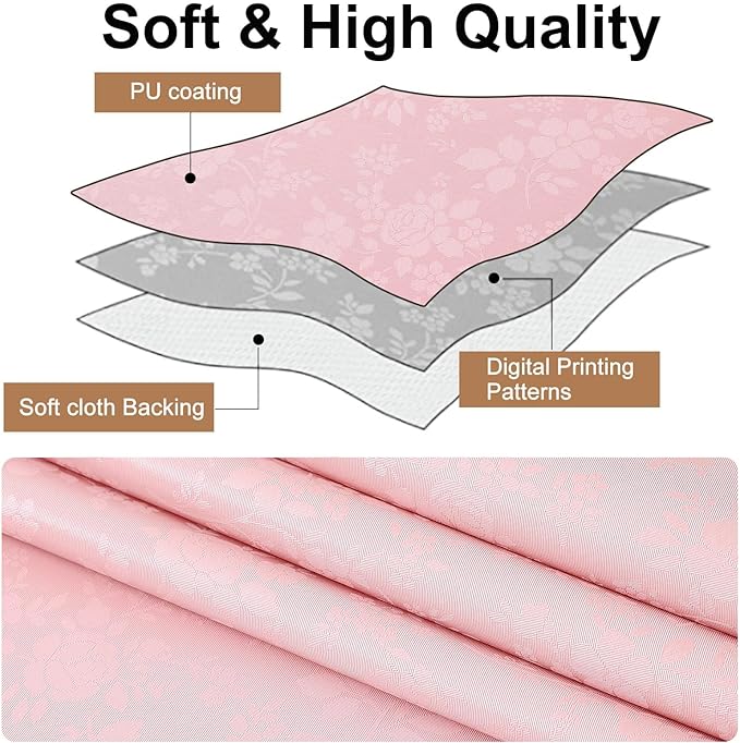Smiry Rectangle Table Cloth, Waterproof Heavy Duty Vinyl Tablecloths, Wipeable Washable Table Cover for Kitchen, Dining Room & Valentines (Pink, 60" X 120")
