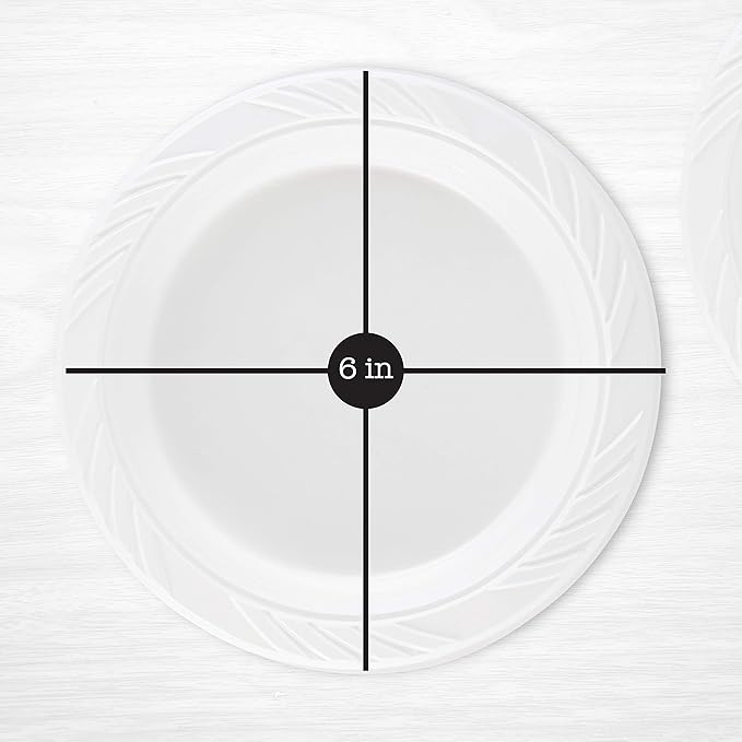 800 Count Disposable 6 Inch White Plastic Dessert Plates