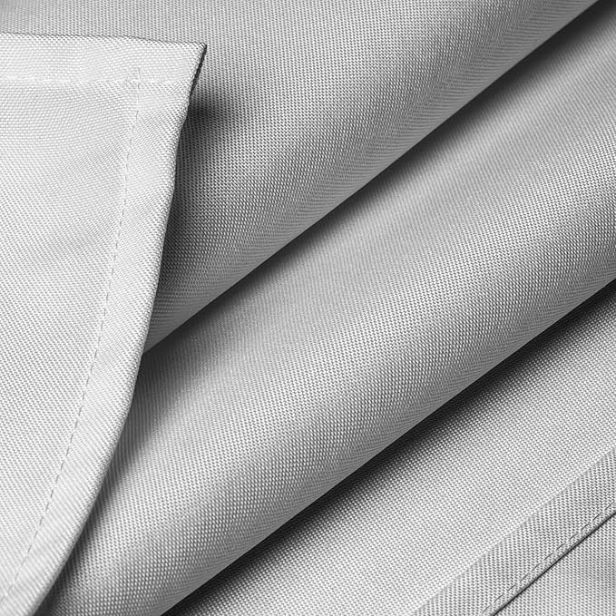 Lann's Linens 90 x 156 Inch Rectangular Tablecloth, Washable Polyester Fabric Table Cloth for Dining Tables, Restaurants, Weddings - Silver Gray
