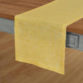 Solino Home Linen Table Runner 90 Inches Long - Athena, 100% Pure Linen Chambray Lemon Yellow Table Runner 14 x 90 Inch for Spring, Easter