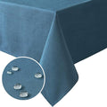 H.VERSAILTEX Linen Textured Table Cloths 60 x 104 Inch Premium Solid Tablecloth Spill-Proof Waterproof Table Cover for Dining Buffet Feature Extra Soft and Thick Fabric Wrinkle Free, Ink Blue