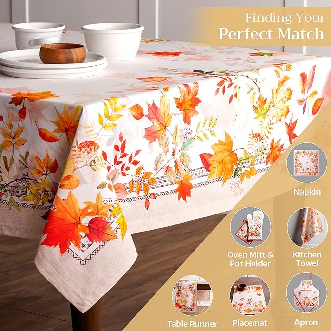 Maison d' Hermine Table Cloth Square Table 100% Cotton 54 x 54 Inches Fall Tablecloth Reusable Everyday Use for Thanksgiving Christmas Decorations Dining Farmhouse Party (Amarante)