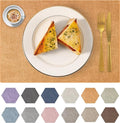 Faux Leather Placemats Set of 6 Washable PU Table mats for Kitchen Table - Heat Resistant, Waterproof, Easy Clean, Anti Slip 11.8" x 17" (Yellow-6 Pack)
