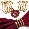 Gold Napkin Rings Set of 8 - Valentine Napkin Rings with Elegant Spiral Design | Durable Metal & Shiny Gold Finish | Great for Weddings, Holidays & Everyday Use | Romantic Valentine Table Decoration