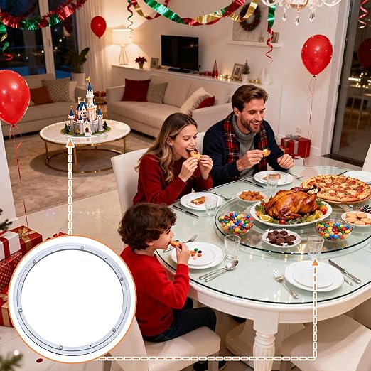 TamBee 10 Inch Lazy Susan Bearing Base - 150lb Capacity Aluminum Heavy Duty Lazy Susan Turntable Mechanism Kit for Smooth Rotation, Universal Hardware for DIY Furniture, Table (Base Only)