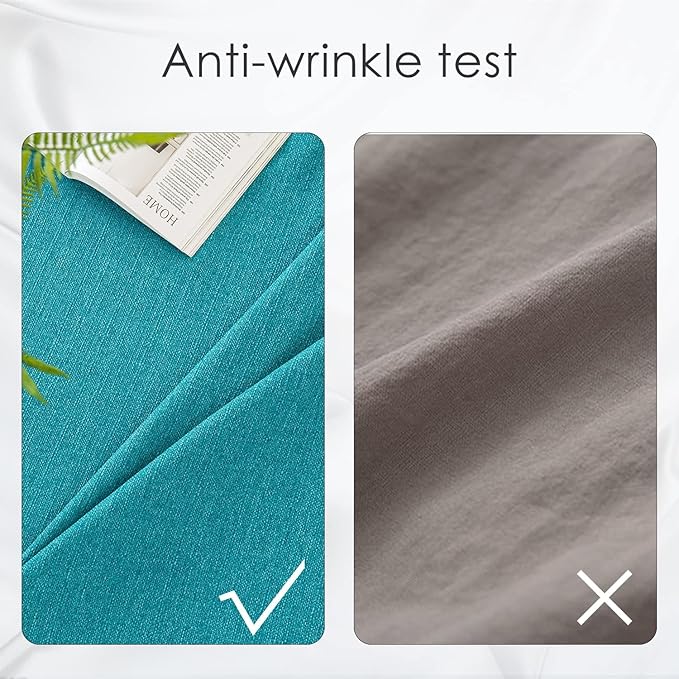 BALCONY & FALCON Square Tablecloth Washable Wrinkle Resistant and Water Proof Table Cloth Decorative Linen Fabric Tablecloths for Dining Party Kitchen Wedding Outdoor Use (Lake Blue, 55x55)