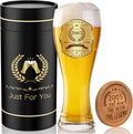 21st Birthday Beer Glasses Gifts, Personalized '2005' Vintage Glass Ware Set for Men, Black Gift Package with Drinking Glass, Coaster, and Card for 21 Years Old Man