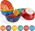 BCS Ceramic Salsa Bowls Set of 6 Small Pinch Bowls for Dipping, Cooking Prep & Charcuterie Board, Soy Sauce Dish, Multicolor Handmade Decorative Mini Serving Dishes Dishwasher Safe (3.2''-3 oz)