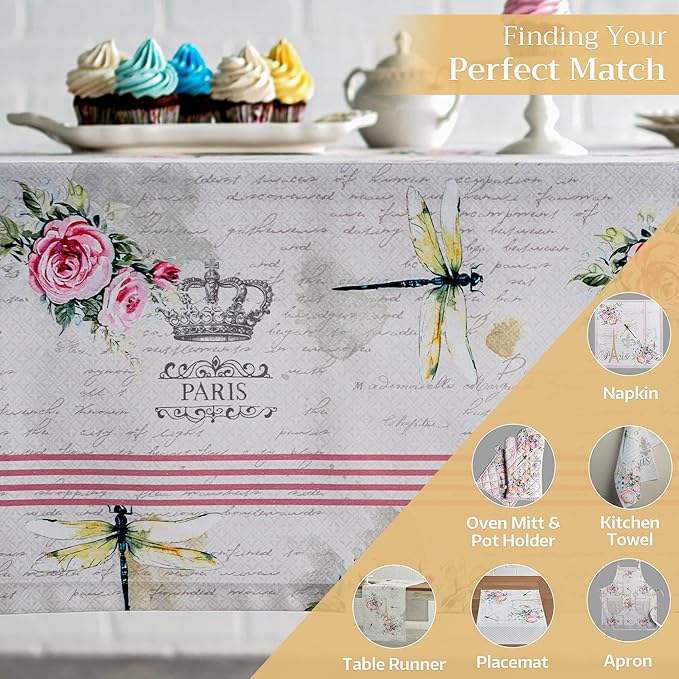 Maison d' Hermine Table Cloth Square Table 100% Cotton 54 x 54 Inches Tablecloth Reusable Decorative for Dining Room Farmhouse Home Valentines Day Decorations Spring Summer - Champ De Mars