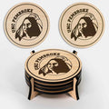 LazerEdge UNC Pembroke Braves Wooden Coaster Set - Maple Wood - Officially Licensed Product - 4-Pack