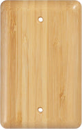 Bamboo Wood Blank Wall Plate Conceal Unused Ports, Decorative Cover