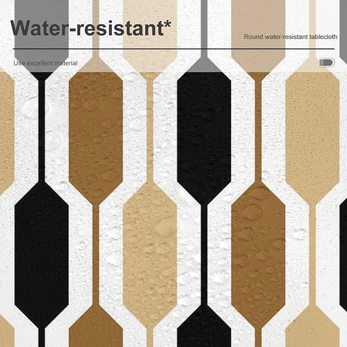Abstract Boho Geometric Round Tablecloth, Mid Century Modern Geometric Art Retro Print Tablecloth for Home Party Dining Room Kitchen Decor 36Inch(90cm)