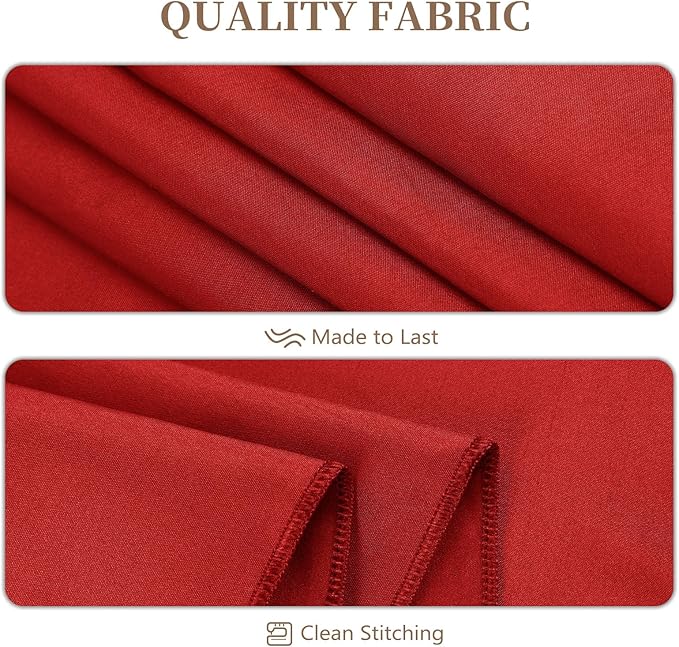 8 Pack Red Round Tablecloth 90 Inch Valentine’s Day Red Table Cloth, Washable Polyester Fabric Stain and Wrinkle Resistant Table Cover for Party Wedding Buffet Dining Banquet Anniversary