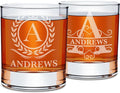 On The Rox Personalized Whiskey, Bourbon Glass Gifts for Men - 11 oz Engraved Name Monogram Scotch Glass - Customized Cocktail, Rocks, Brandy Glass Drinks (2)
