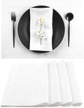 D'Moksha Homes Linen White Placemats Set of 4-100% Pure Linen Placemats 14 x 19 Inch for Valentines, Spring, Easter - Handcrafted and Machine Washable